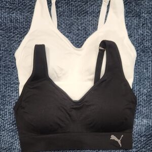 Puma Black and White Sports Bra Set
